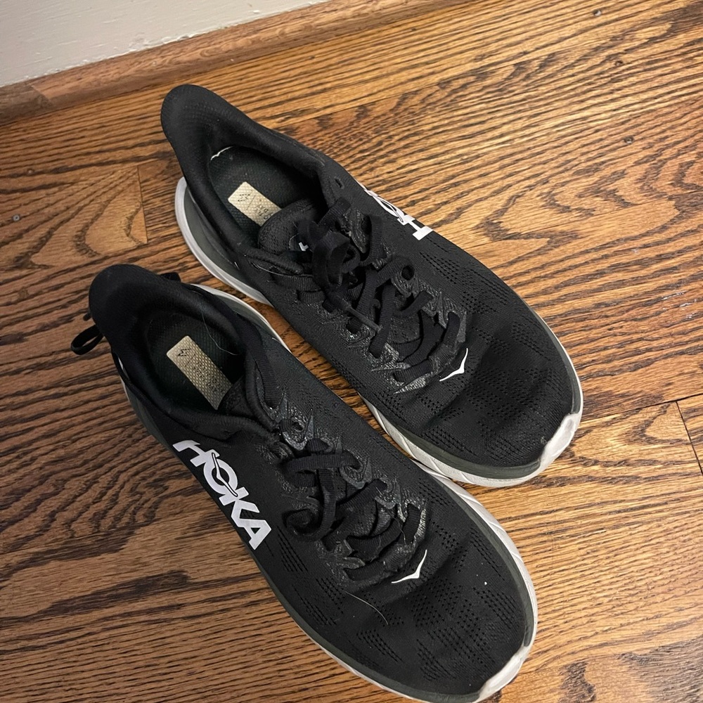 Hoka Men's Black and White Athletic Shoes